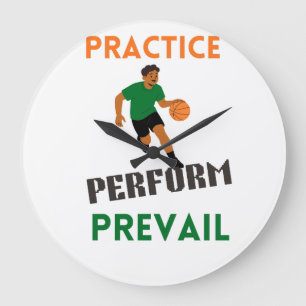 Grande Horloge Ronde Pratiquez. Performez. Prévaillez. Motivation Baske