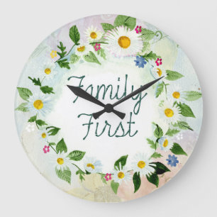 Grande Horloge Ronde Premier cercle familial de marguerites