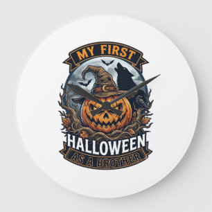 Grande Horloge Ronde Premier Halloween en tant que frère Pumpkin Wolf M