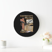 Grande Horloge Ronde Prénom d'Electrician (Maison)