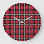 Grande Horloge Ronde Preppy Red Grid Check Design (Recto)