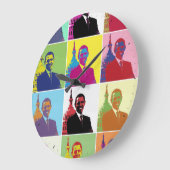 Grande Horloge Ronde Président Obama Pop Art (Angle)