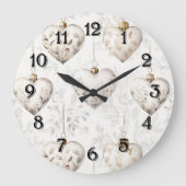 Grande Horloge Ronde Pretty Cream Hearts Ornaments (Recto)
