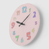 Grande Horloge Ronde Pretty Pink Pastel (Angle)