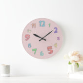 Grande Horloge Ronde Pretty Pink Pastel (Maison)