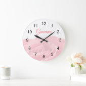 Grande Horloge Ronde Pretty Pink Rose Personalized with Wall Clock (Maison)