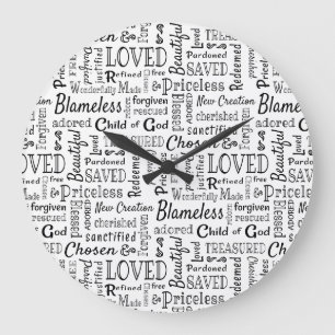 Grande Horloge Ronde Priceless Christian Words of Affirmation