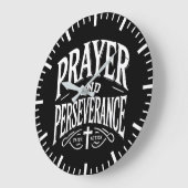 Grande Horloge Ronde Prière et persévérance - Foi, Hustle, Succès (Angle)