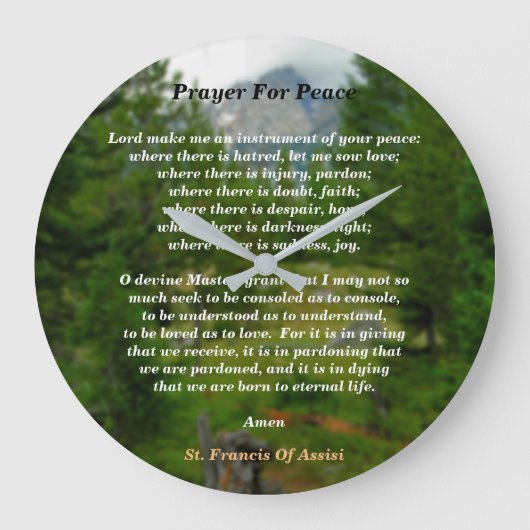 Grande Horloge Ronde Prière pour la paix (Recto)