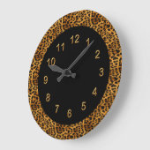 Grande Horloge Ronde Prince animal du Mur Black Leopard (Angle)