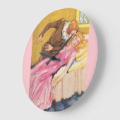 Grande Horloge Ronde Prince Charming baiser Beauté dormante (Angle)