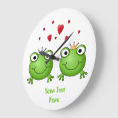 Grande Horloge Ronde Prince Frog et Prince Frog Princess, with heart. (Angle)