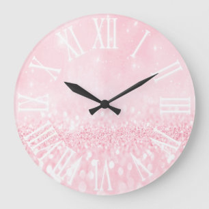 Grande Horloge Ronde Princesse blanche Gl d'étincelle d'effet en paste