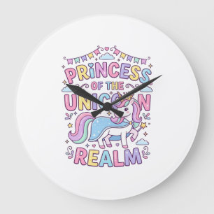Grande Horloge Ronde Princesse Licorne du Royaume Licorne Charmant POD