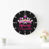 Grande Horloge Ronde Princesse Tiara personnalisée (Maison)