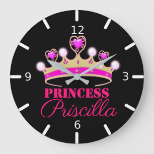 Grande Horloge Ronde Princesse Tiara personnalisée