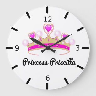 Grande Horloge Ronde Princesse Tiara personnalisée