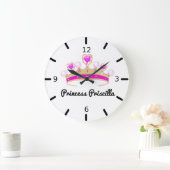 Grande Horloge Ronde Princesse Tiara personnalisée (Maison)