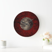Grande Horloge Ronde Prints Spooky Moon Halloween (Maison)