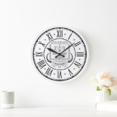 Grande Horloge Ronde PROCUREUR DE DROIT | Blanc noir (Maison)