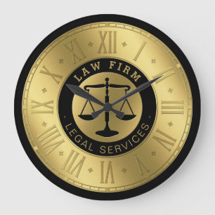 Grande Horloge Ronde Procureur Scales d'or de la justice