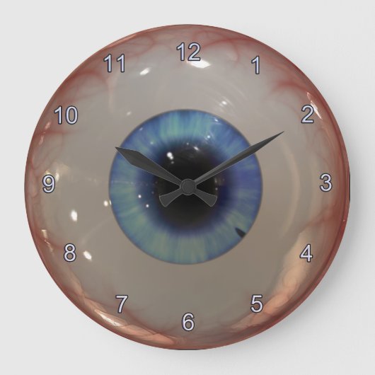 Grande Horloge Ronde Professionnel de la santé Éffrayant amusant Bleu E (Recto)