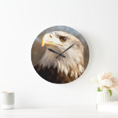 Grande Horloge Ronde Profil fier chauve d'Eagle (Maison)