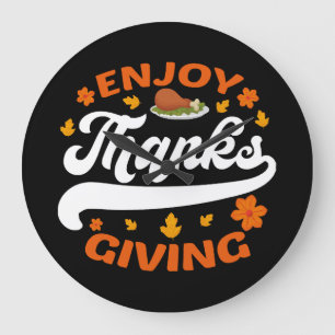 Grande Horloge Ronde profiter de la nourriture de thanksgiving dinde re