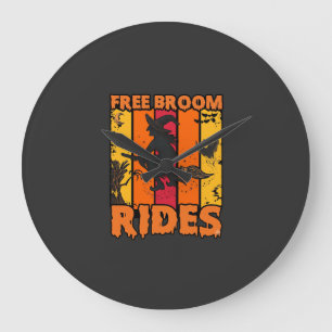 Grande Horloge Ronde Promenades en balai Halloween Sorcière volante fan