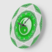 Grande Horloge Ronde Prosperity Green YinYang FengShui Accueil Décor Ho (Angle)
