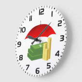Grande Horloge Ronde Protection de la sécurité financière avec paraplui (Angle)