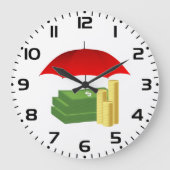 Grande Horloge Ronde Protection de la sécurité financière avec paraplui (Recto)