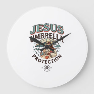 Grande Horloge Ronde Protection de parapluie de Jésus Protection de par