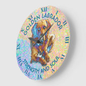 Grande Horloge Ronde Psychédélic Labrador Retriever (Angle)