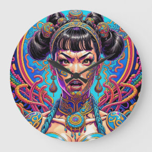 Grande Horloge Ronde Psychédélique Dis quoi ! Art