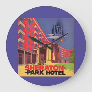 Grande Horloge Ronde Publicité pour l'hôtel Sheraton Park des années 19