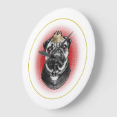 Grande Horloge Ronde Pug Majesty (Angle)