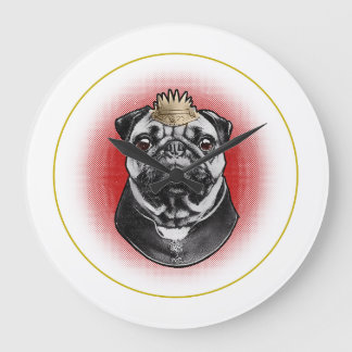 Grande Horloge Ronde Pug Majesty 