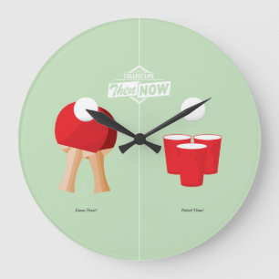 Grande Horloge Ronde Puis Et Maintenant : Ping Pong
