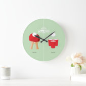 Grande Horloge Ronde Puis Et Maintenant : Ping Pong (Maison)