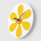 Grande Horloge Ronde Puissance des fleurs - jaune (Angle)