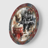 Grande Horloge Ronde Pull de Noël fille cosy (Angle)