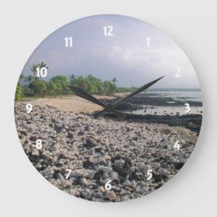 Grande Horloge Ronde PunaluGu Plage de sable noir Hawaii Big Island