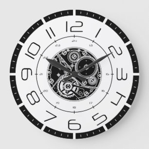 GRANDE HORLOGE RONDE PUNK À VAPEUR 24H/24