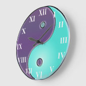 Grande Horloge Ronde Purple and Aqua Yin-Yang Clock (Angle)