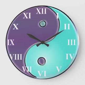 Grande Horloge Ronde Purple and Aqua Yin-Yang Clock