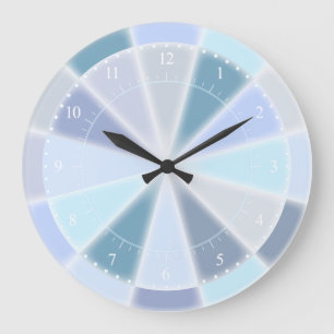 Grande Horloge Ronde Purple Bleu Pâle et Aqua Elegant Glow