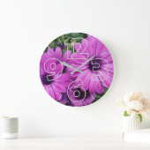 Grande Horloge Ronde Purple daisies (Maison)