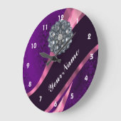 Grande Horloge Ronde Purple damask (Angle)