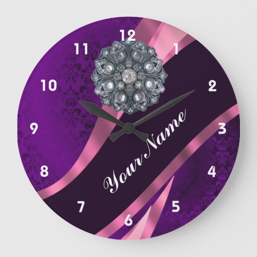 Grande Horloge Ronde Purple damask (Recto)